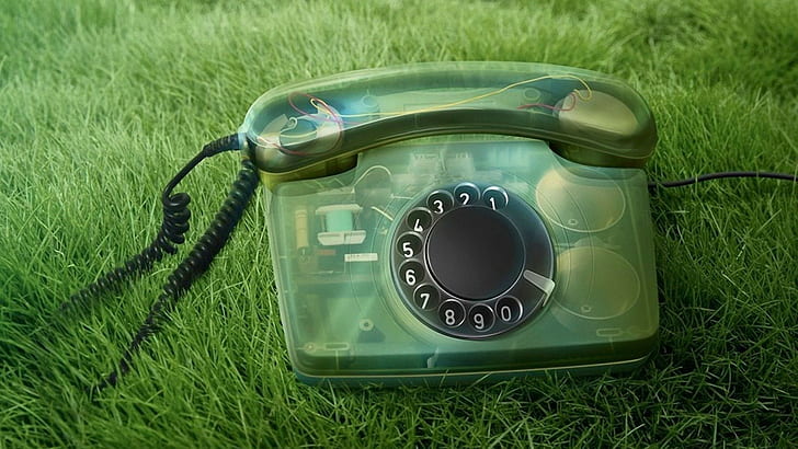 Phone, Old,  grass, Numbers, Handset, HD wallpaper